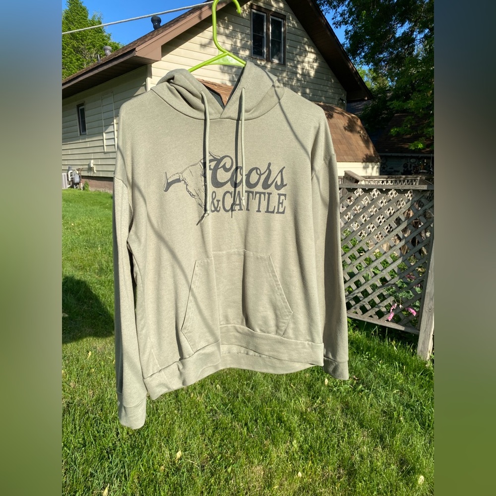 Pullover Hoodie Jade Green Coors & Cattle Size Large
